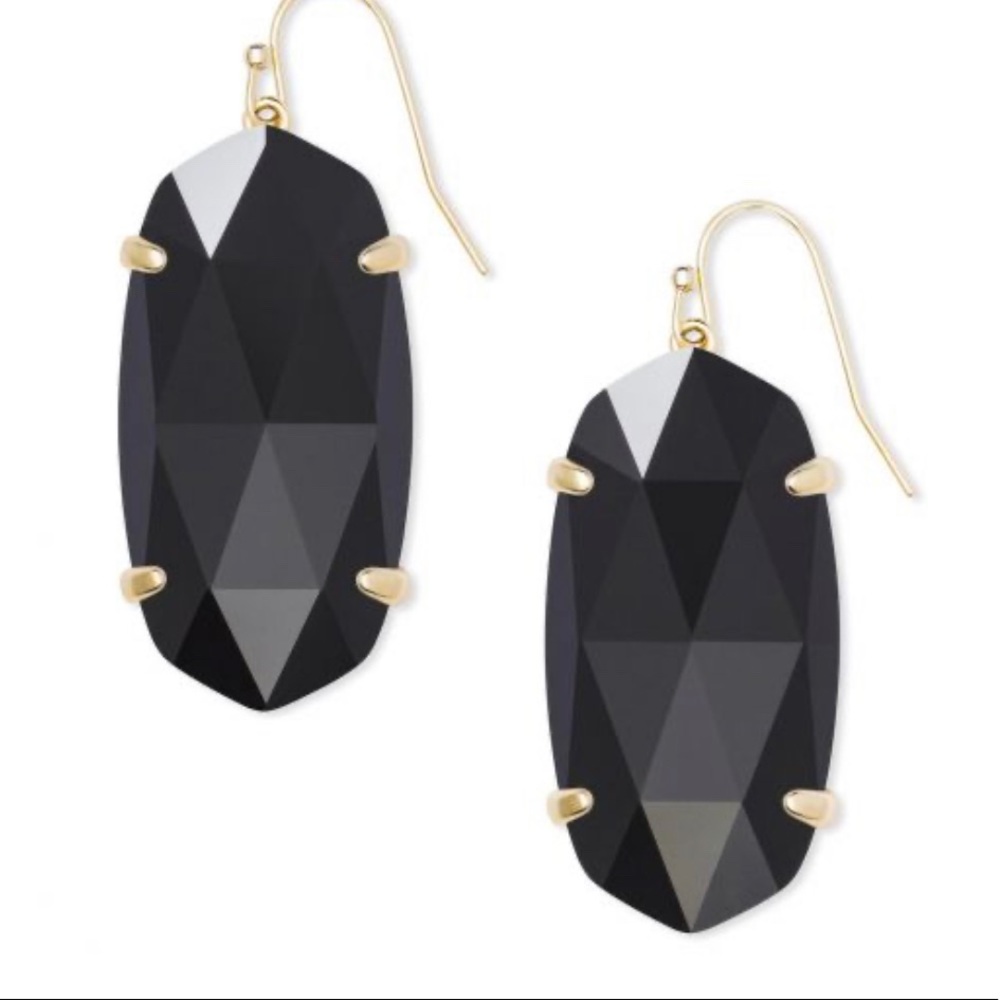Kendra Scott Black Esme Earrings in Yel Plated Gold. NWOT probably can find tag